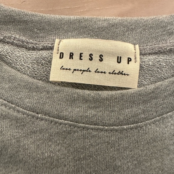 Dress Up Gray Leopard Print Sweatshirt, Size Small - Picture 5 of 6